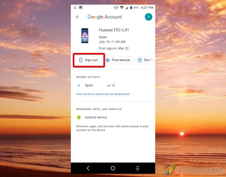 How to sign out of a google account