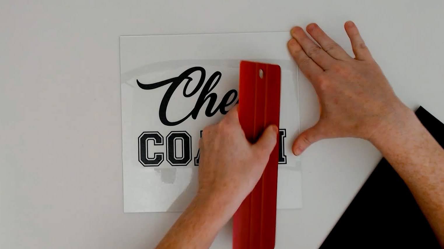 Instructions on how to apply vinyl to a glass door