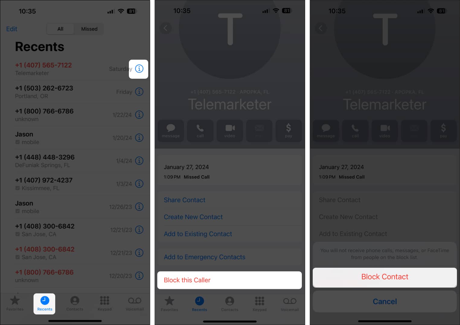 How to block a phone number on iphone