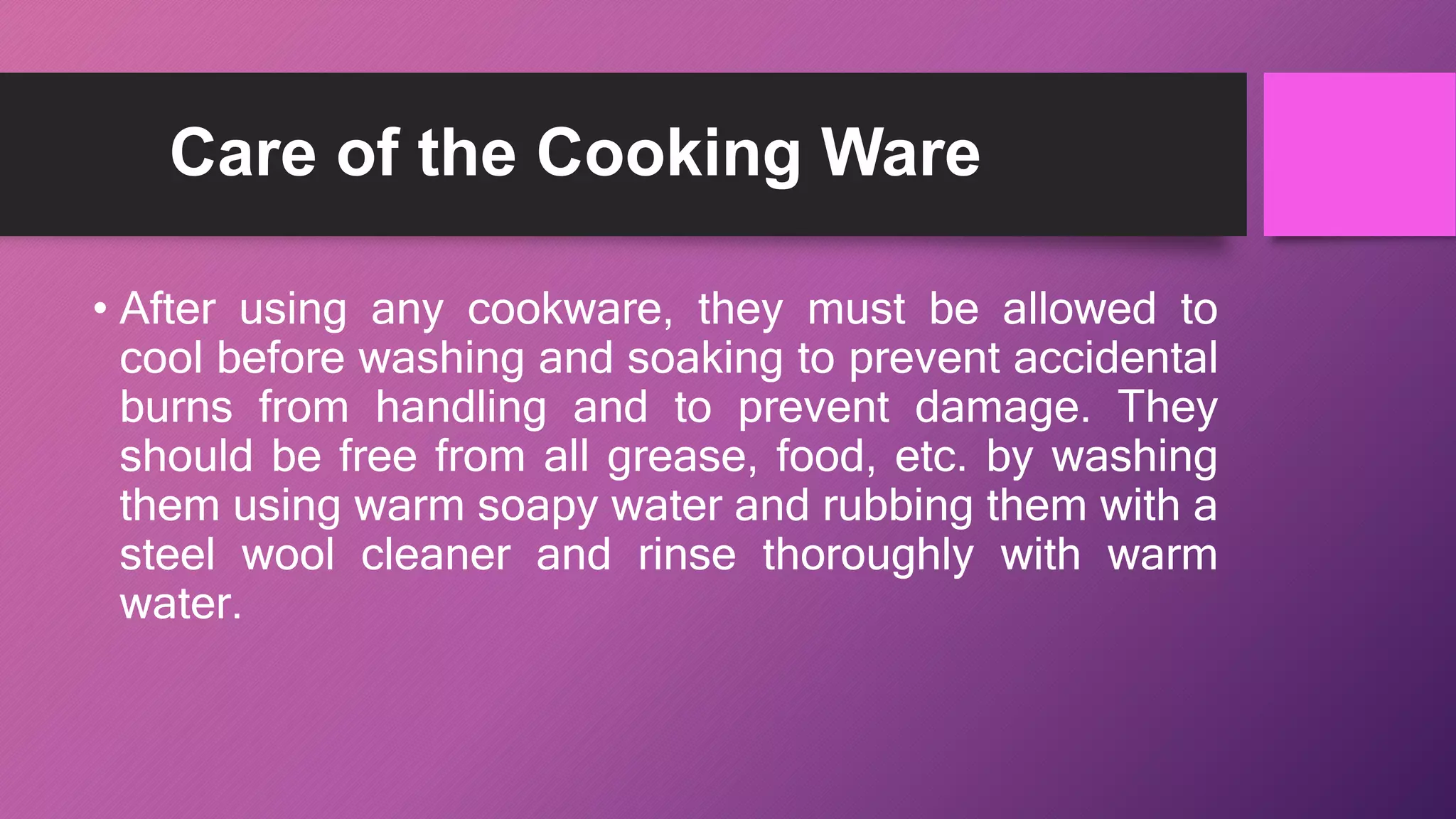 How to clean and store kitchen tools