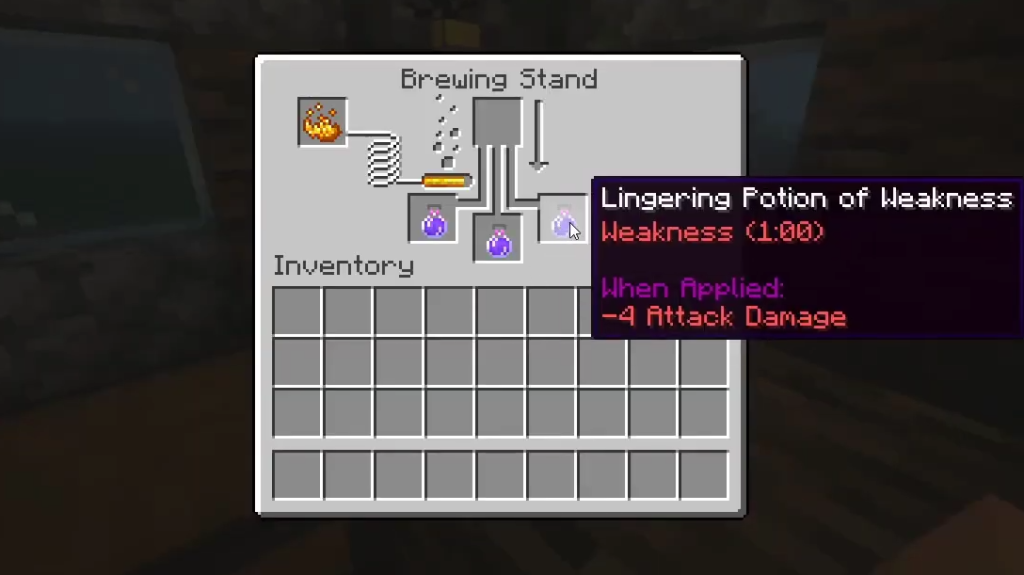 How to make potion of weakness