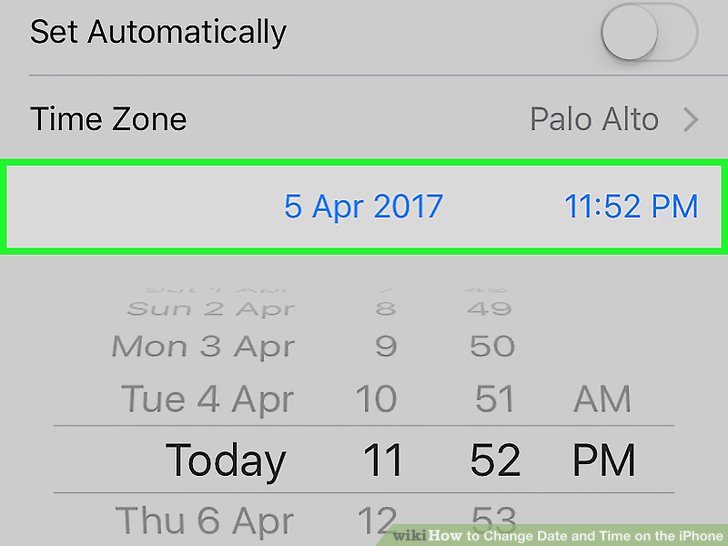 How to change time on iphone