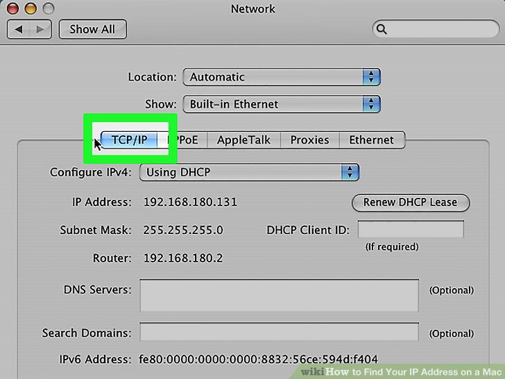 How to find my ip address on mac