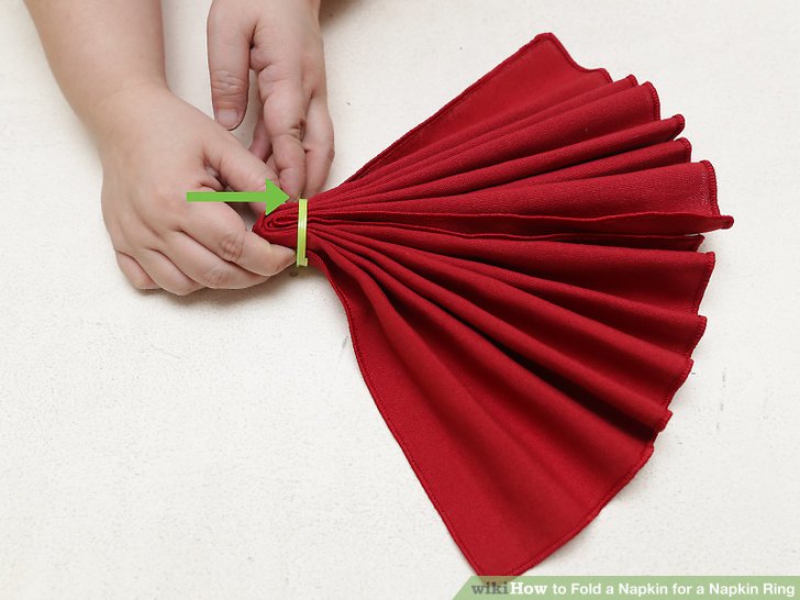 How to fold a napkin in a ring