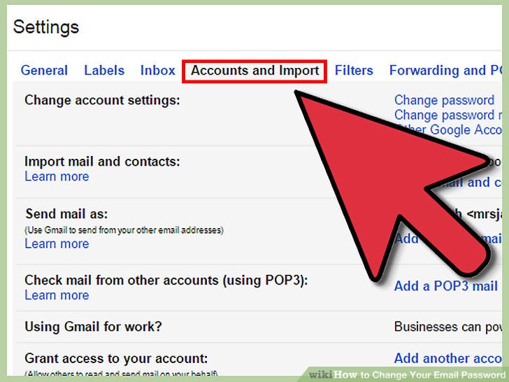 How to change email password