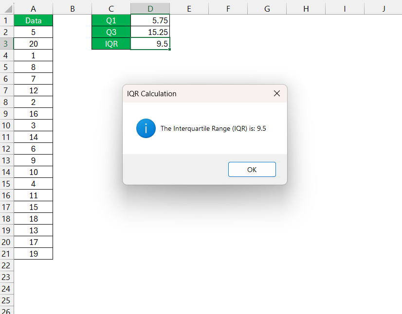 How to find iqr in excel