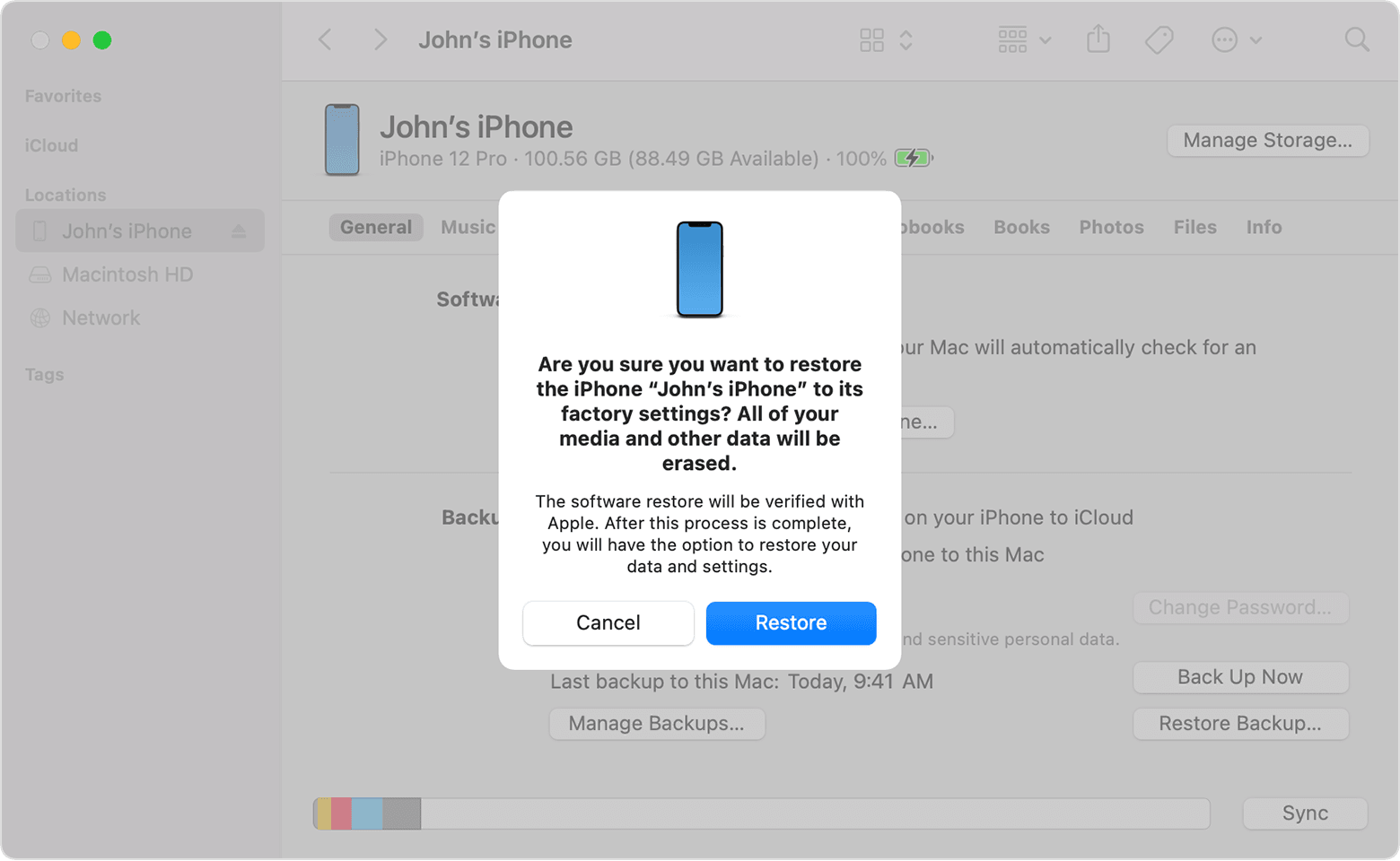 How to restore iphone to factory settings