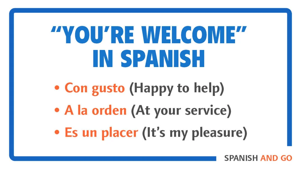 How to say your welcome in spanish